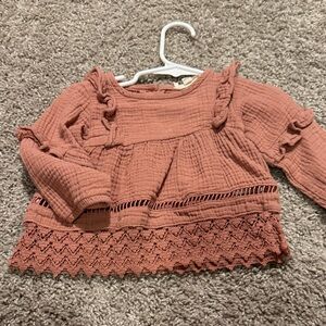 Jessica Simpson Kids Ruffled Blouse - Dusty Rose